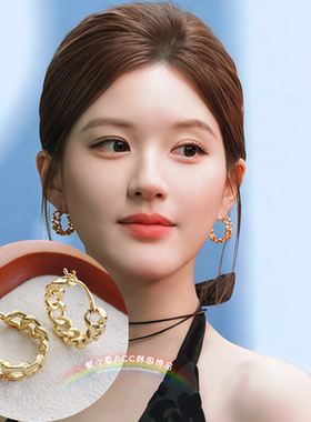 时尚金属链条耳圈耳环耳饰女