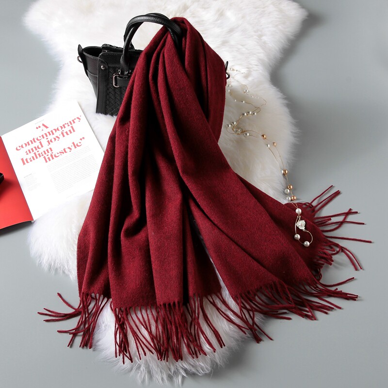 100%YAK WOOL纯牦牛绒围巾披肩男女通用秋冬季保暖厚款软糯水波纹