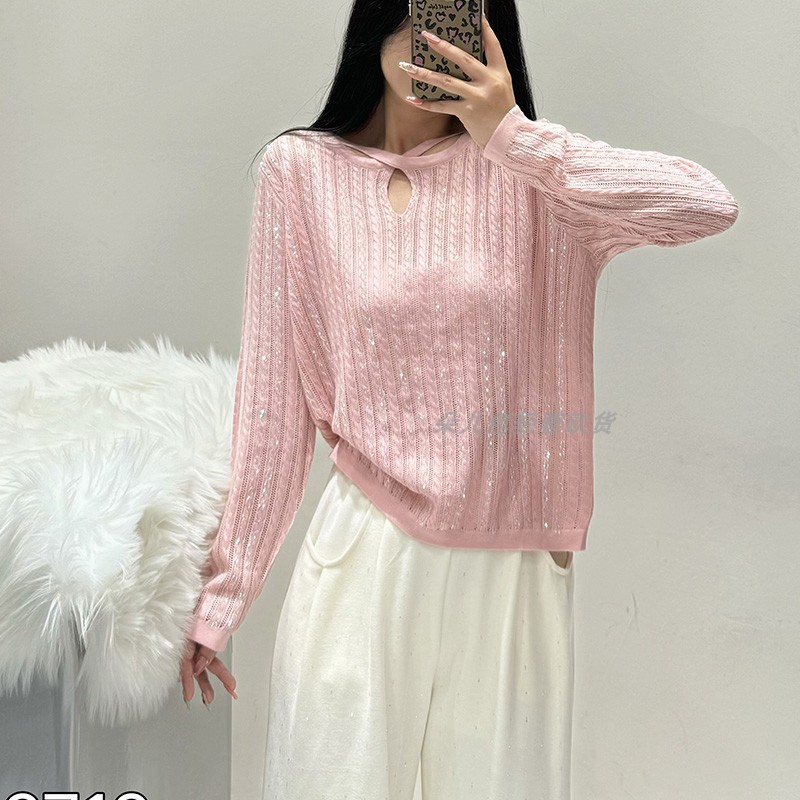 金丝御裳2025秋季新款烫钻毛衣