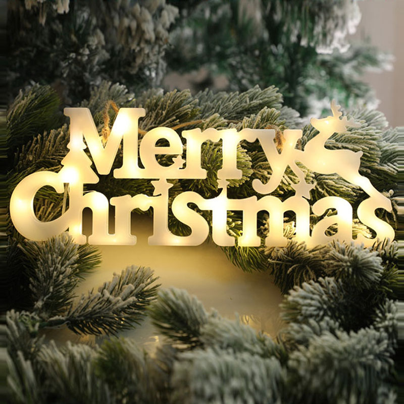 圣诞节装饰摆件merry christmas圣诞快乐发光英文字母灯数字灯led