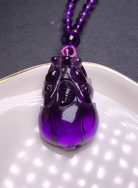 天然紫水晶貔貅吊坠，貔貅招财神兽，紫水晶32.22.13mm