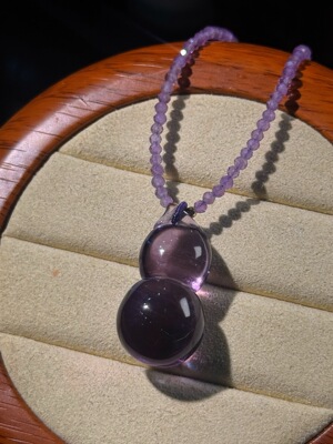 巴西紫水晶葫芦吊坠 尺寸30.2-15.4-13.9mm