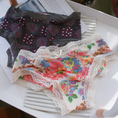 快干无痕性感三角内裤 Pinkgirl外贸柔滑牛奶丝 弹力蕾丝花边 女