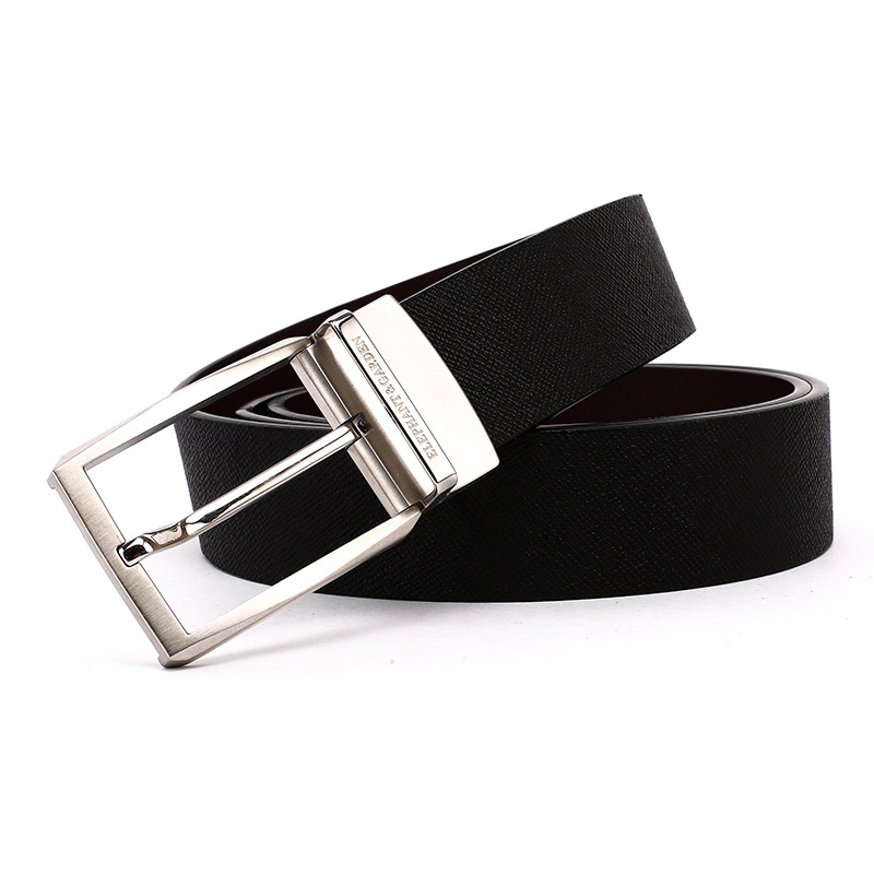 美国新款高档品牌正品青年男士皮带休闲双面针扣头层牛皮裤带腰带