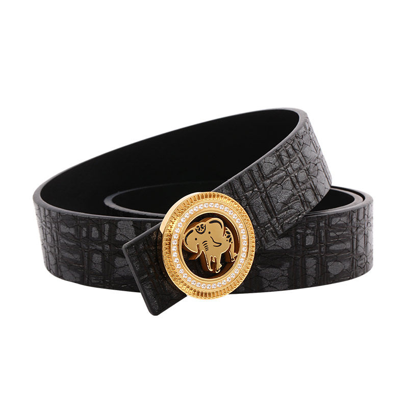 美国轻奢大象花园情侣真皮腰带新款镶钻板扣皮带高档礼物裤带现货
