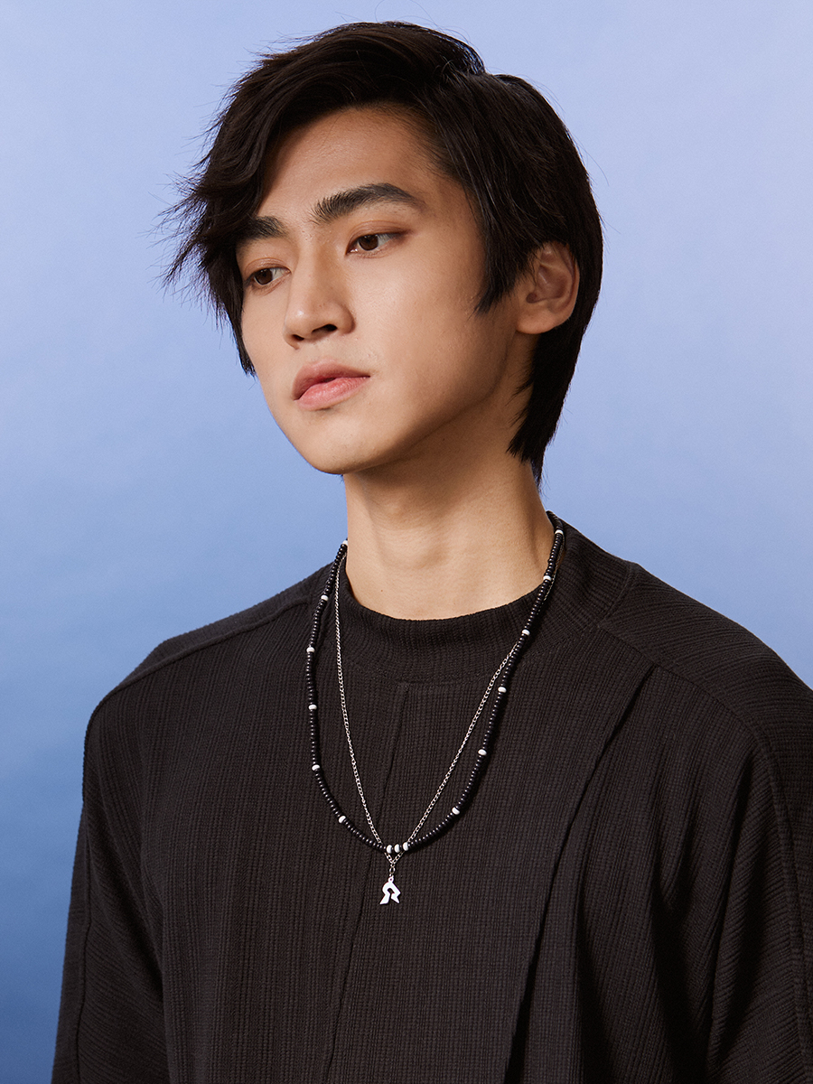 ROADLATIVE白黑木珠叠戴项链