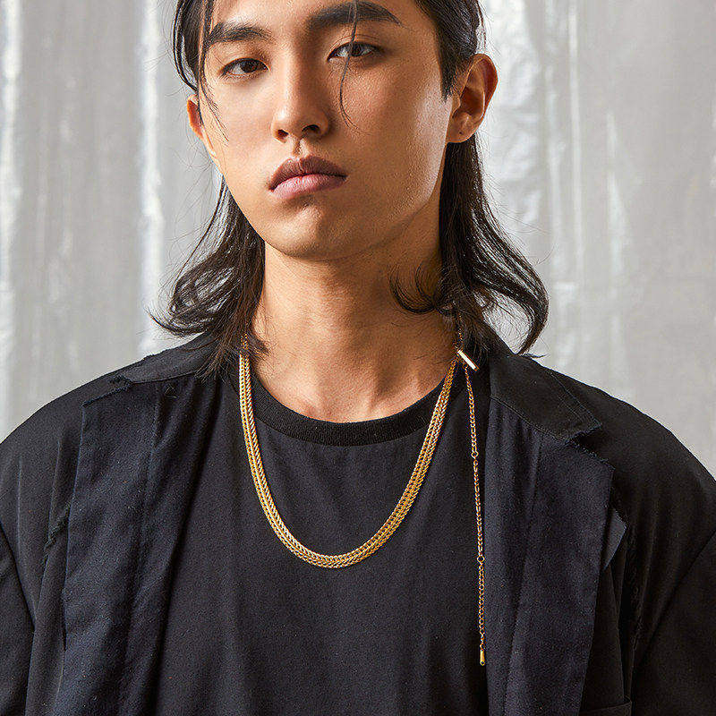 ROADLATIVE小众潮流嘻哈钛钢项链男蛇骨链ins风长款可调节不掉色