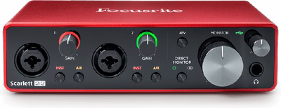 福克斯特Focusrite Scarlett 2i2 三代直播录音声卡 USB Type-C