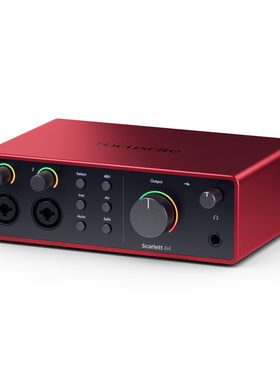 福克斯特Focusrite Scarlett 4i4 四代直播录音声卡 USB Type-C