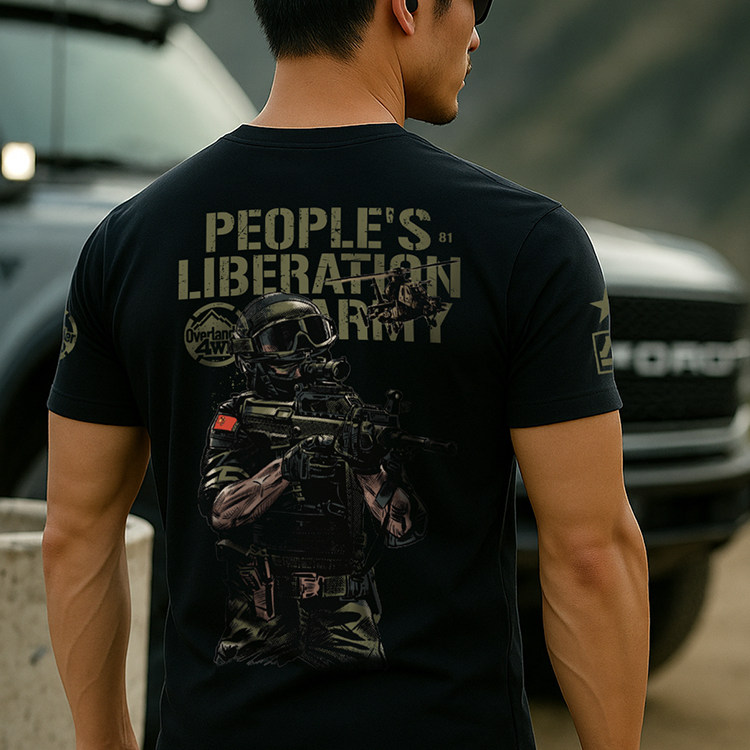 越野江湖八一建军节限定军迷短袖男修身弹性印花T恤透气战术上衣