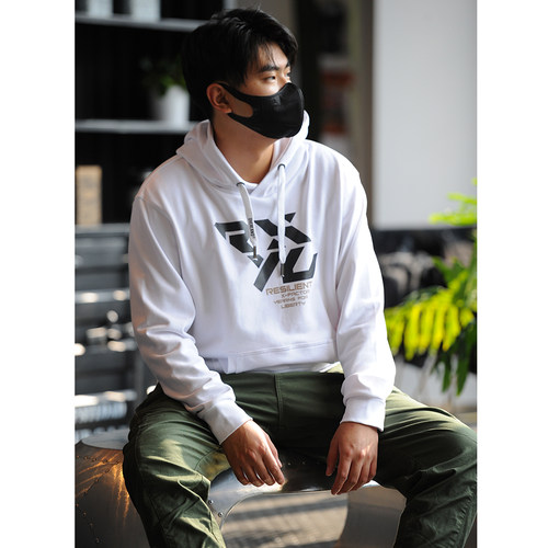 越野江湖小众设计军旅风连帽印花字母卫衣袋鼠兜加厚套头休闲外套