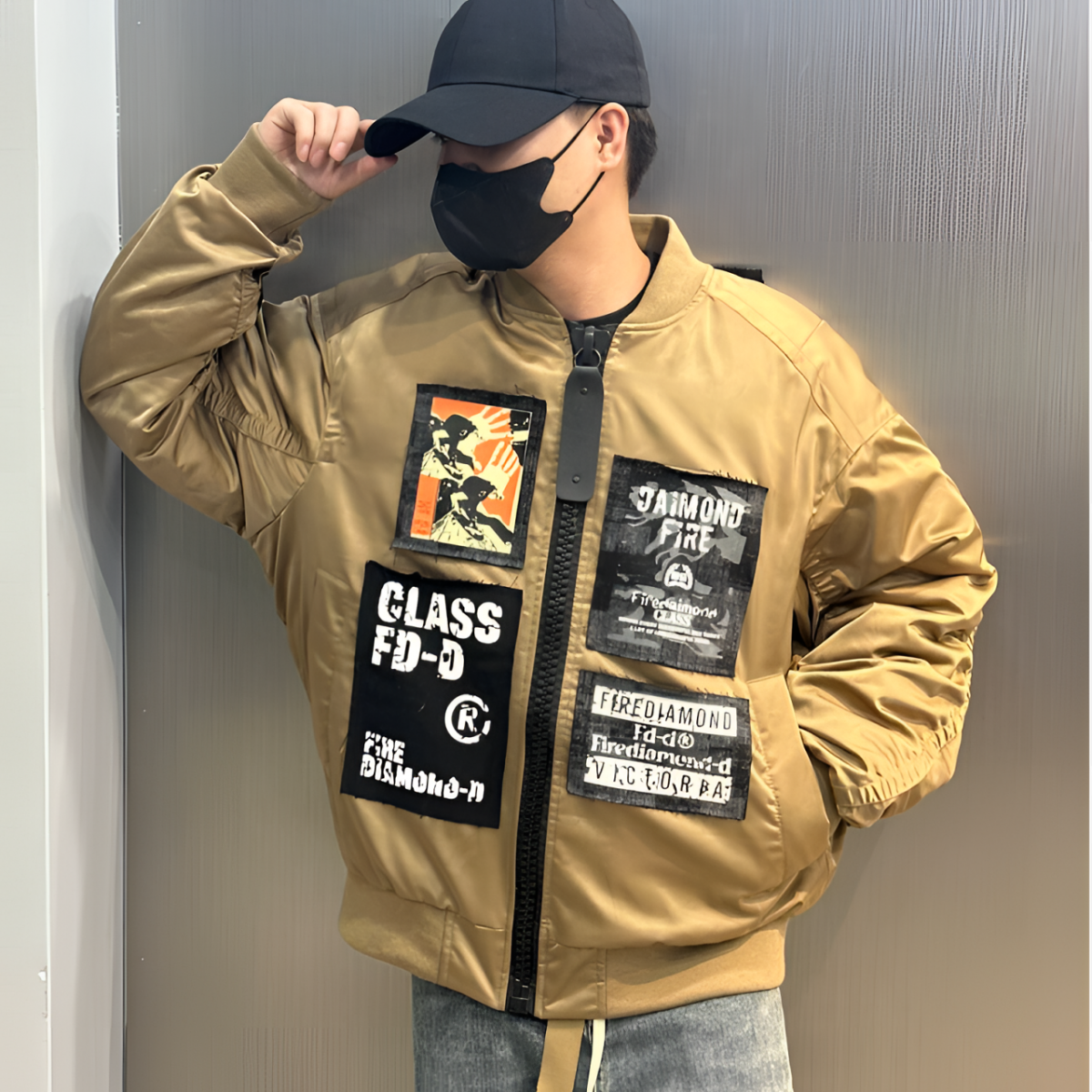 2025新款潮牌贴布印花棒球羽夹克