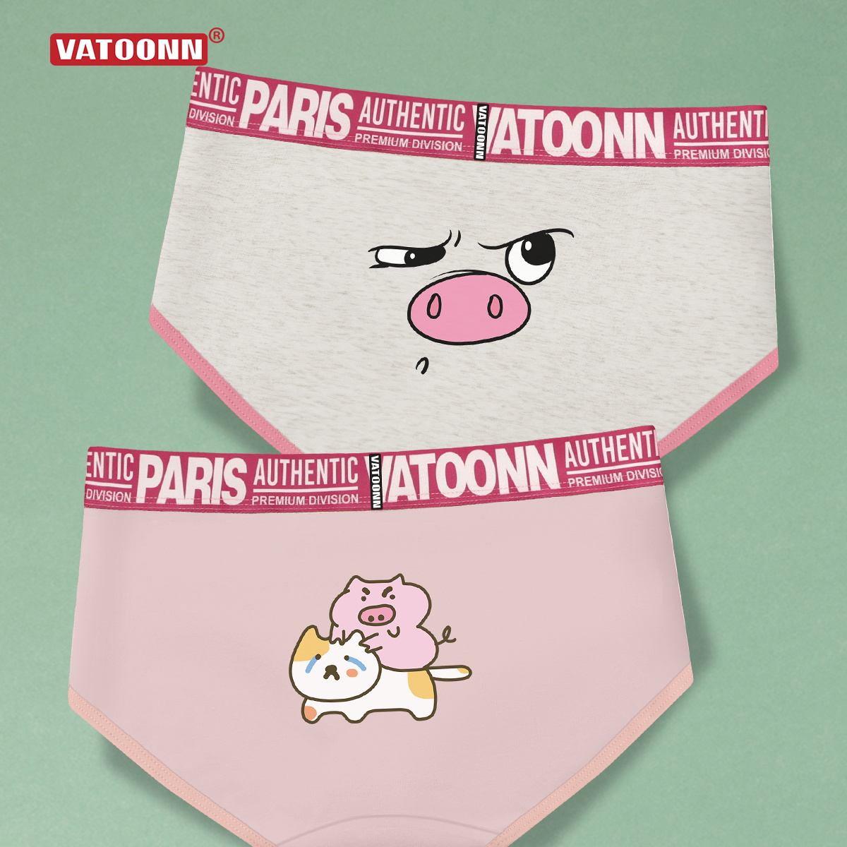 花佃品色女中腰三角内裤纯棉印花