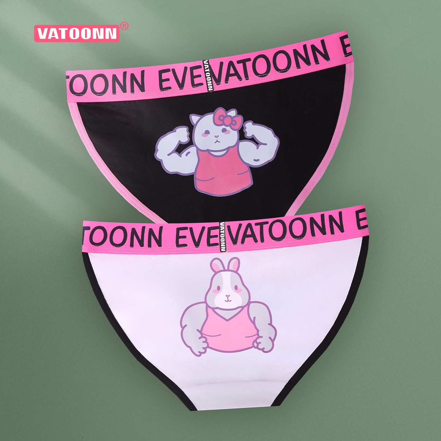 可爱搞笑包臀高开叉纯棉女士内裤