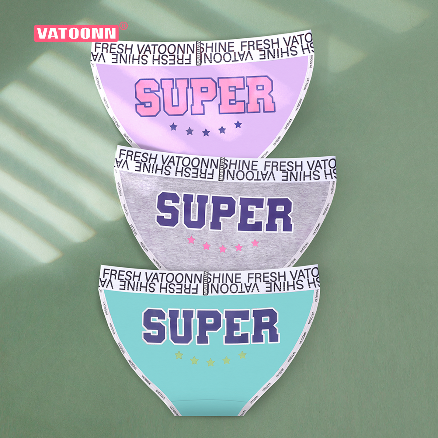 字母印花包臀女内裤纯棉中腰收腹