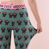 紧身收腹提臀长裤 大码 打底裤 纯棉保暖裤 猩猩动物印花 中腰女士秋裤