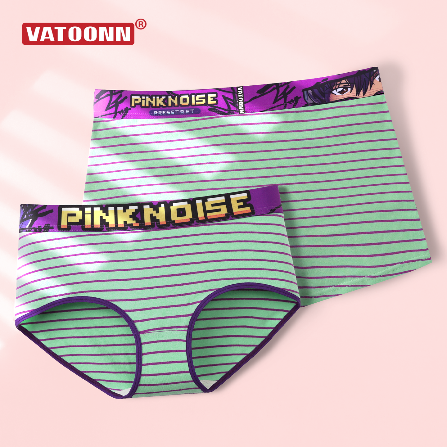 情侣内裤纯棉中腰男平角女三角抑菌裆简约美式收腹宽腰带绿色条纹,女士内衣/男士内衣/家居服,女三角裤,淘宝优惠券,粉丝福利购,淘宝优惠卷