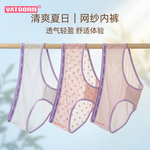 夏日薄网纱高叉女内裤