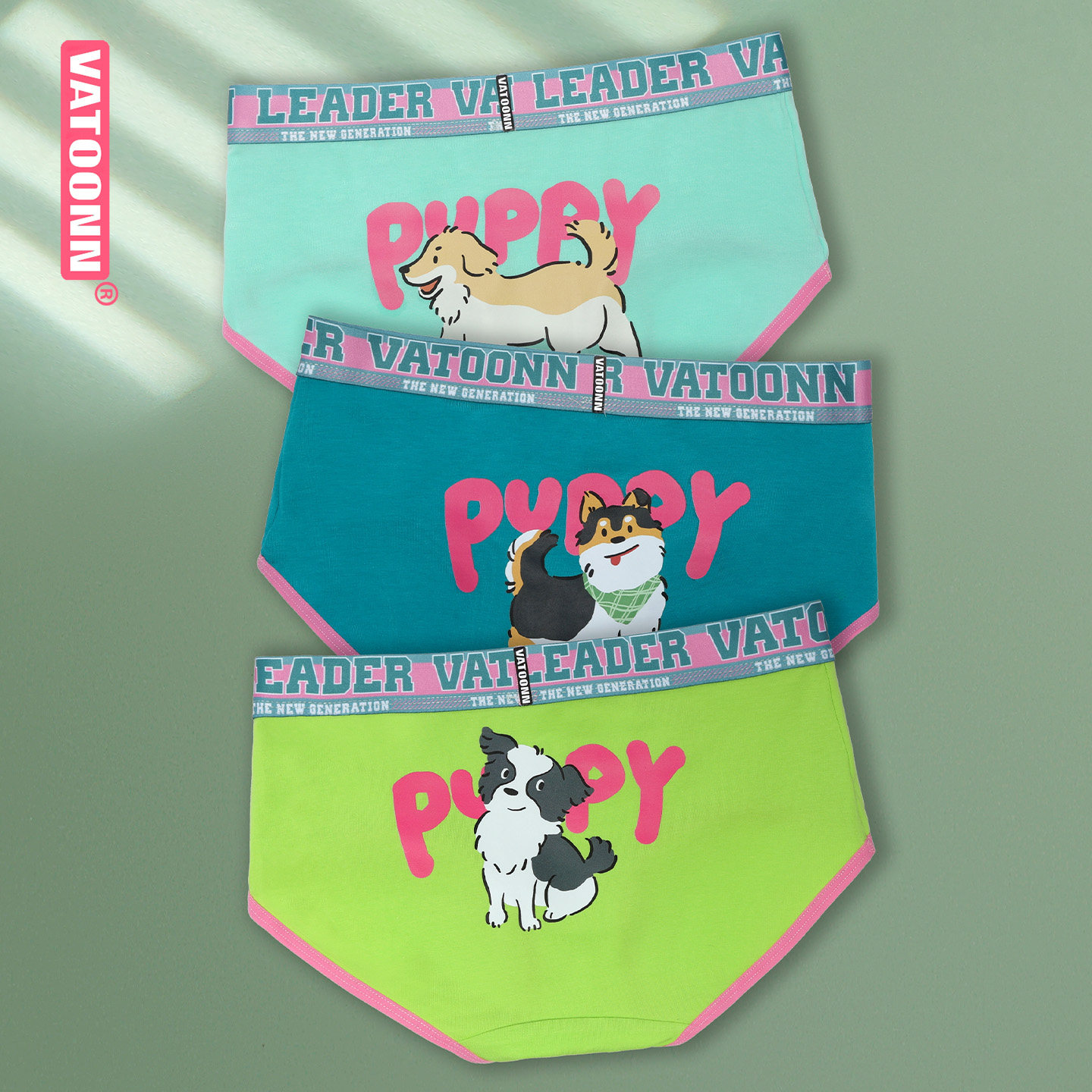 美式风小狗印花纯棉女士三角裤中腰字母宽腰带收腹大码内裤透气,女士内衣/男士内衣/家居服,女三角裤,淘宝优惠券,粉丝福利购,淘宝优惠卷