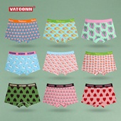 女生纯棉平角中腰收腹宽腰带内裤 卡通印花多色 防摩擦抗菌裆大码