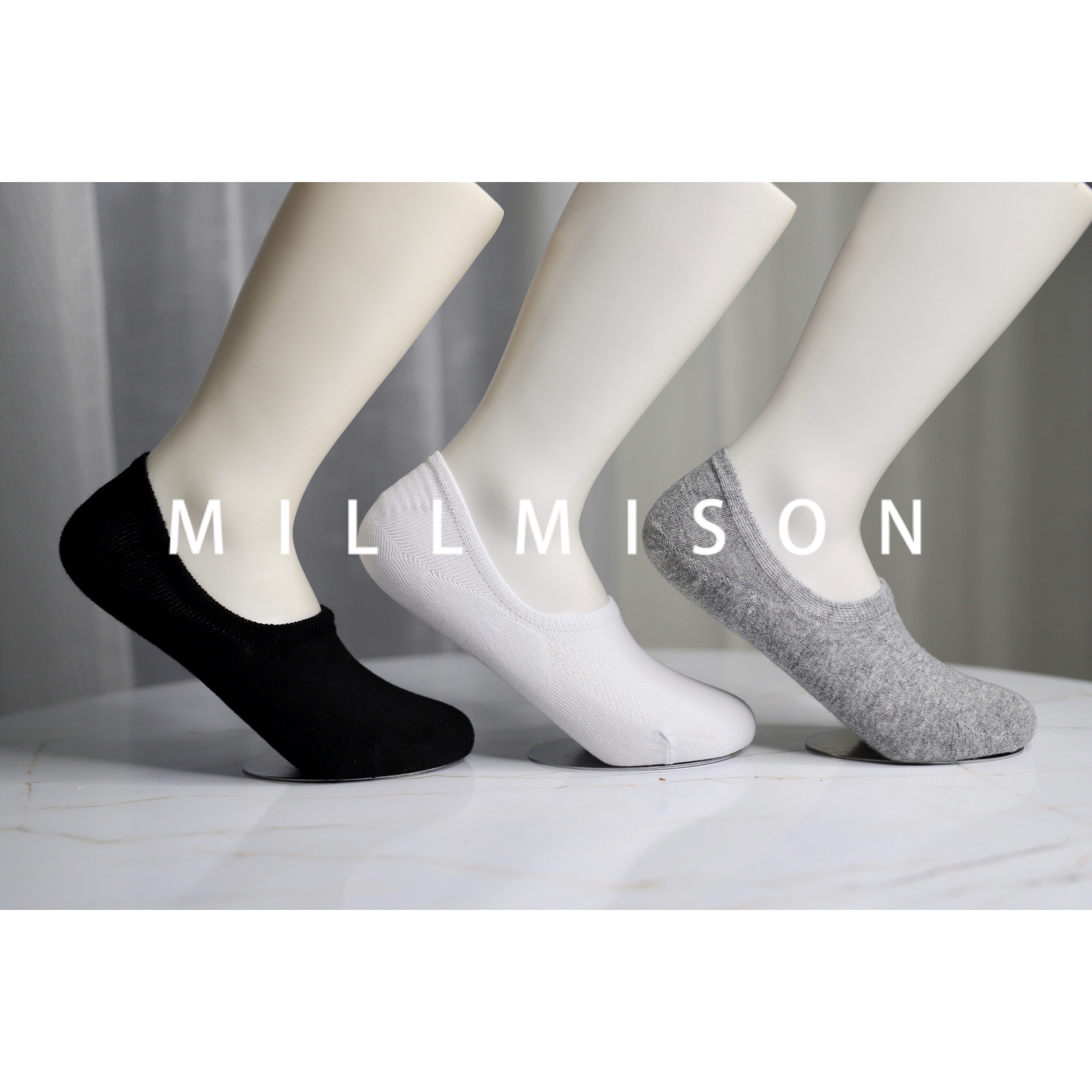 MILLMISON银离子船袜纯棉不掉跟隐形防臭透气免洗6双美联美创