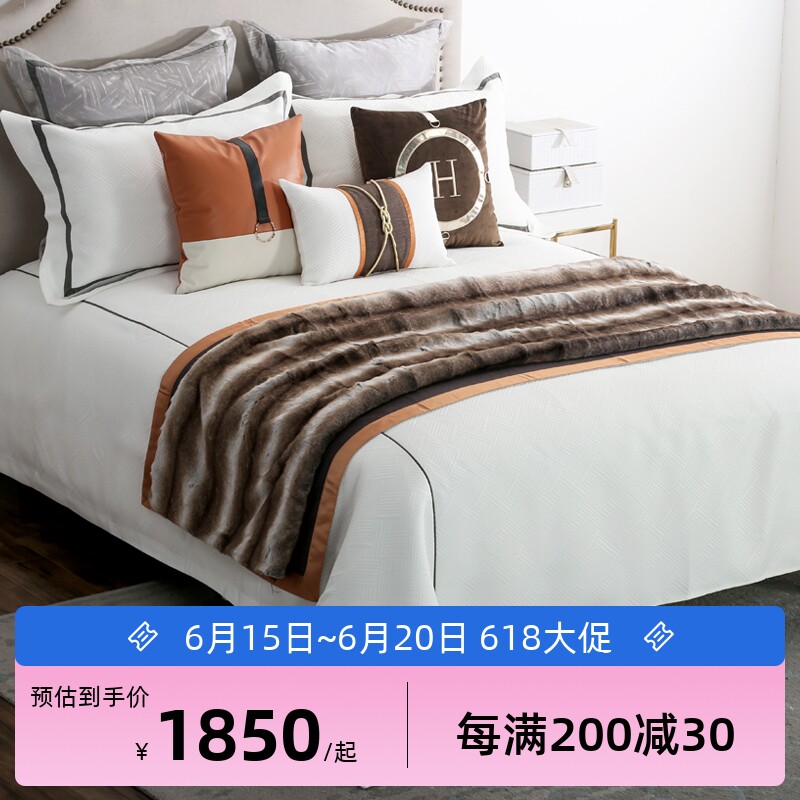 现代轻奢床品样板间高端奢华家具店卖场售楼部摆场软装设计可定制_虎窝淘