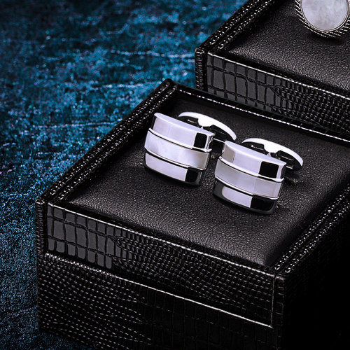 天然贝壳纹理各异袖扣KFLK可刻字