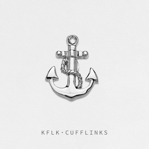 KFLK船锚铜男士银色胸针百搭精致