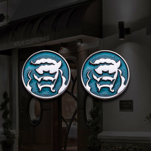 KFLK金属铜原创设计袖扣中华狮王