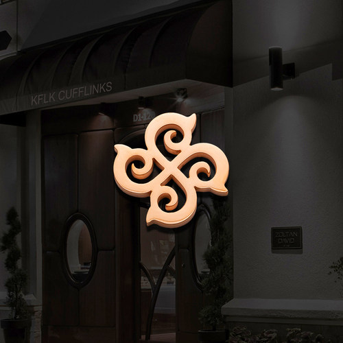 KFLK简中不锈钢男士镂空胸针4色