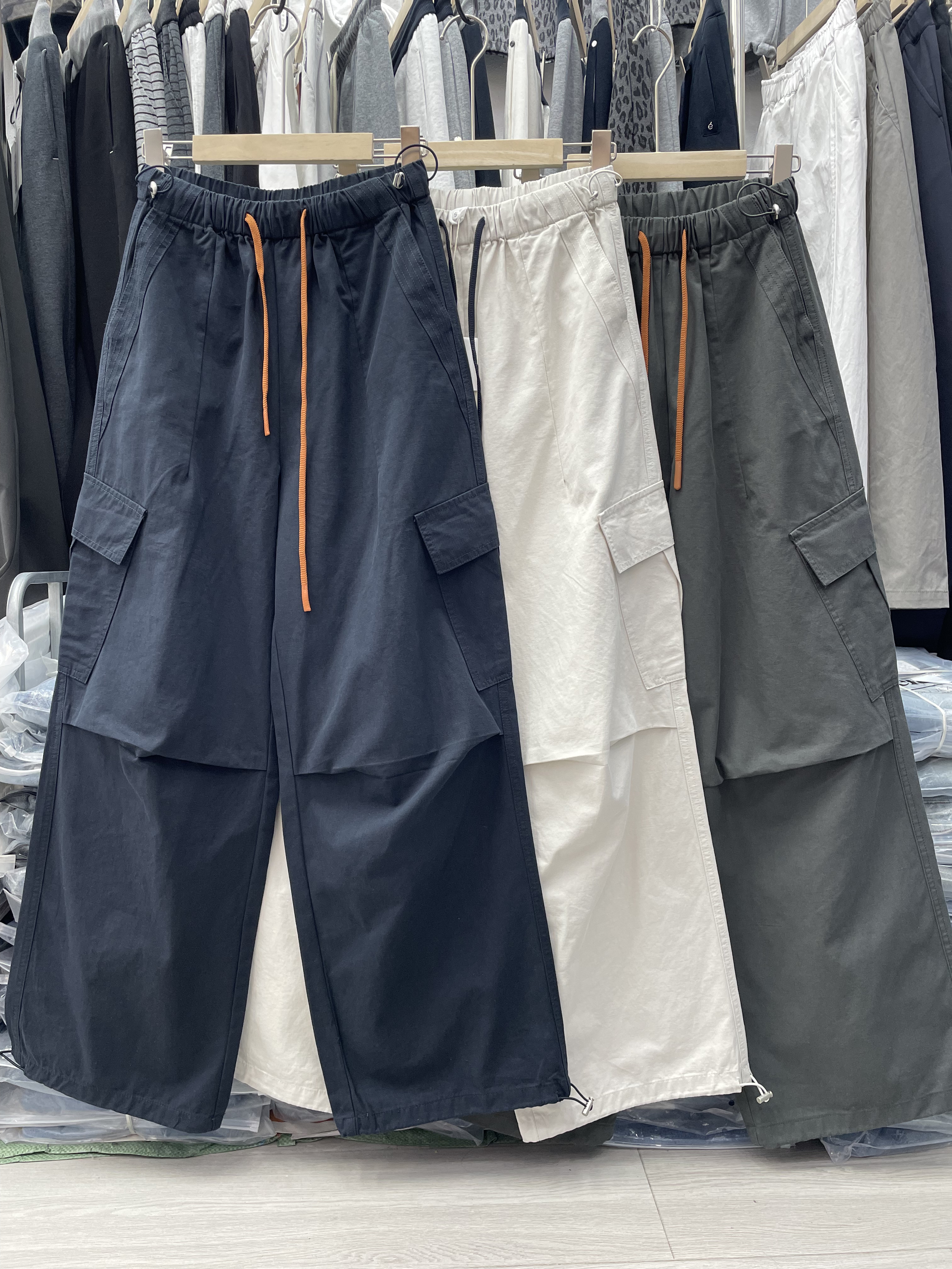 蒂娜尚品79002美式束脚工装裤女春季新品宽松显瘦阔腿裤休闲长裤