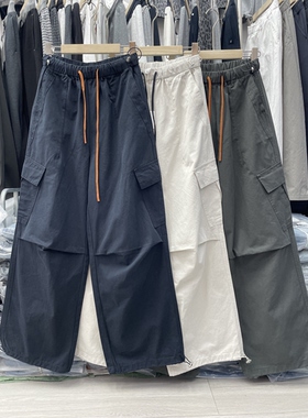 蒂娜尚品79002美式束脚工装裤女春季新品宽松显瘦阔腿裤休闲长裤