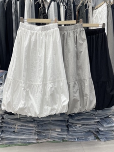 花苞半身裙减龄百搭裙 显瘦百搭高腰A字裙女中长款 2026春新款 韩版