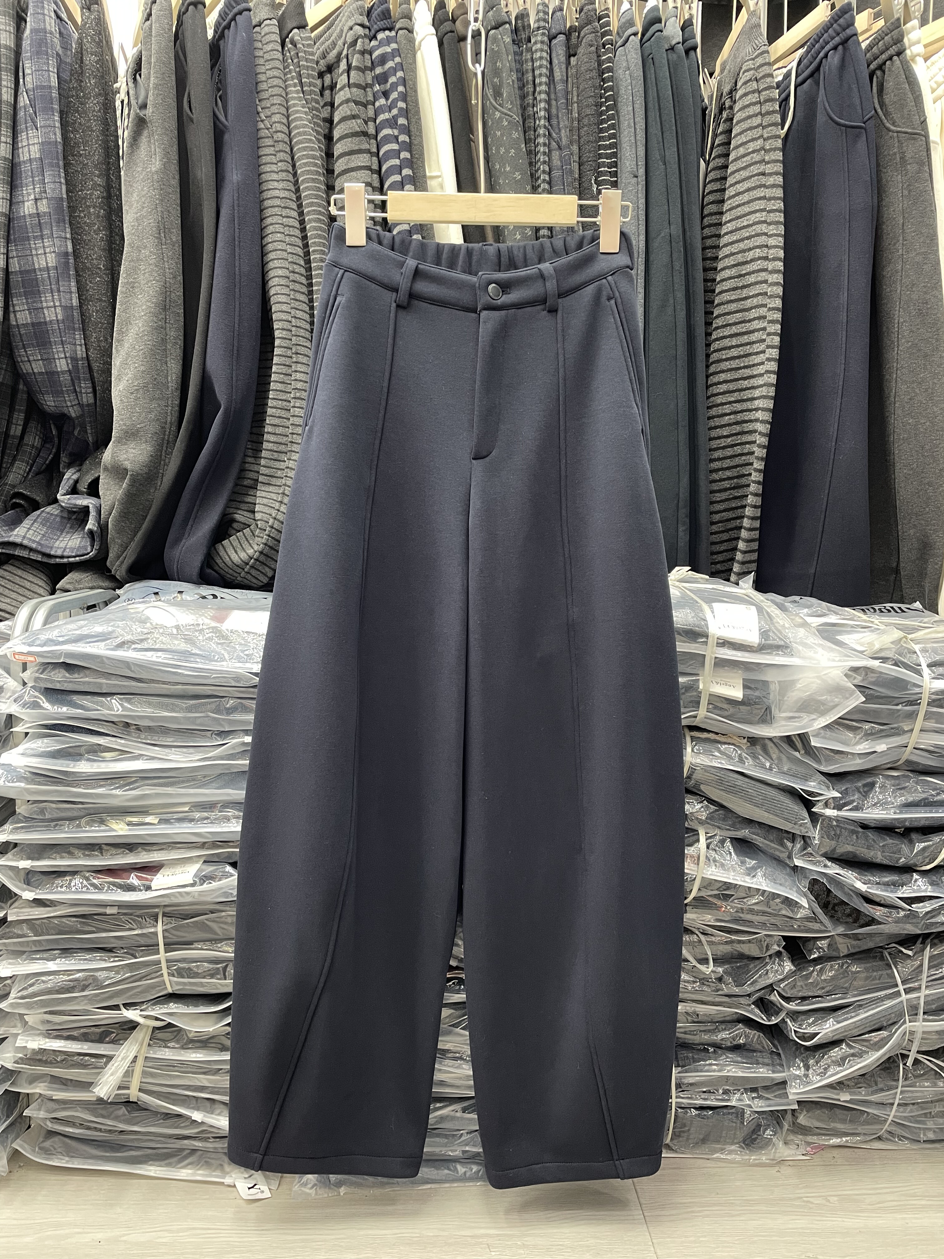 欧货2025冬季新款高腰显瘦加绒加厚休闲裤女宽松百搭哈伦萝卜裤子