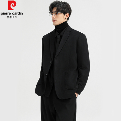 皮尔卡丹秋冬季羊毛呢大衣男短款
