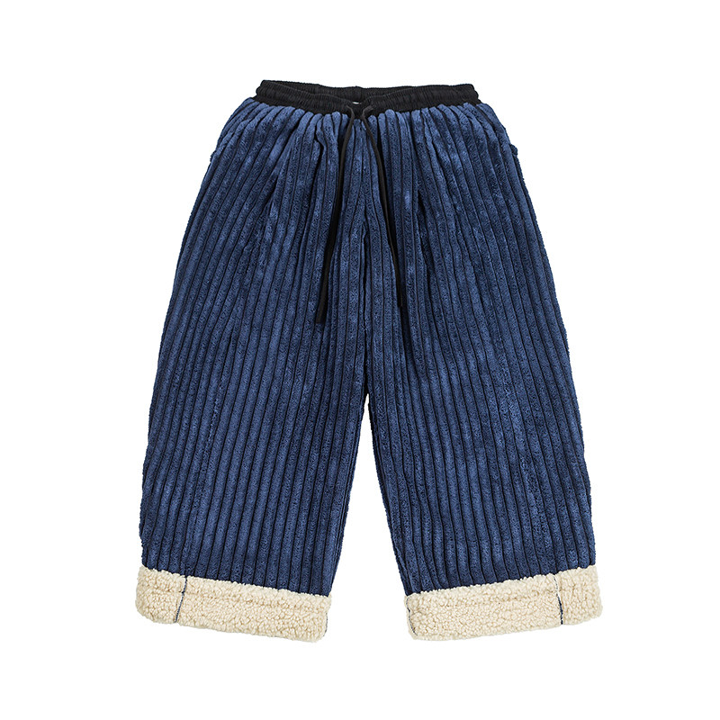 禅意打坐棉裤灯芯绒加绒加厚外穿裤子保暖直筒裤长裤男冬季休闲裤