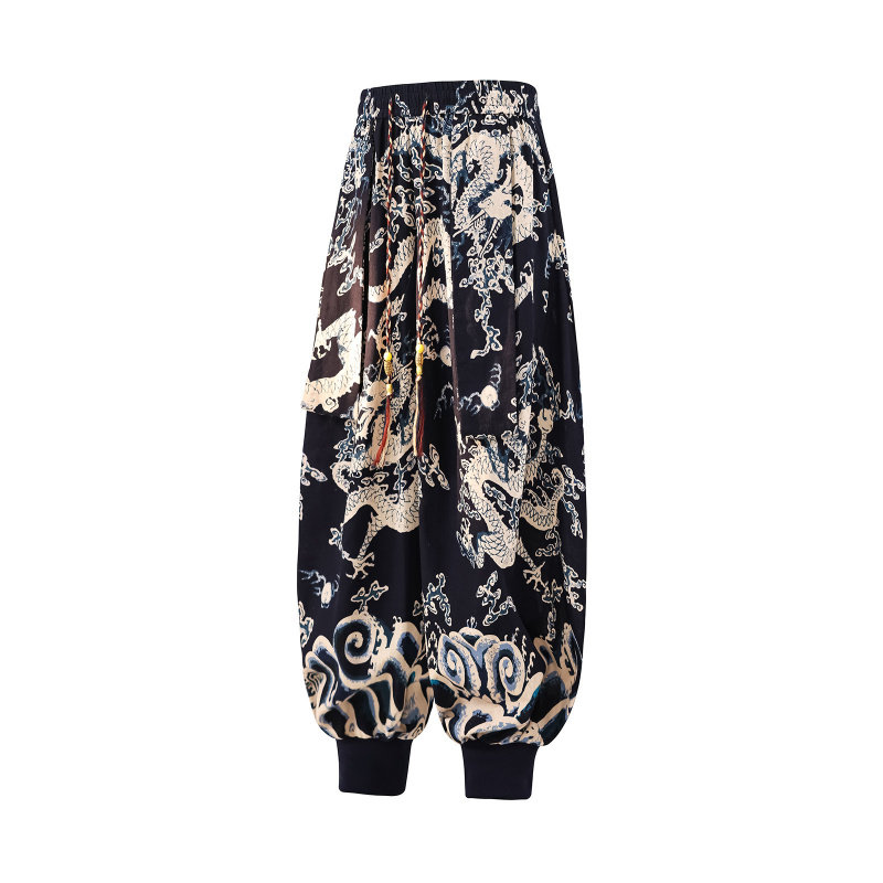 纯棉灯笼裤宽松太极裤长裤打坐禅修裤超大码8XL男女裤子练功裤夏