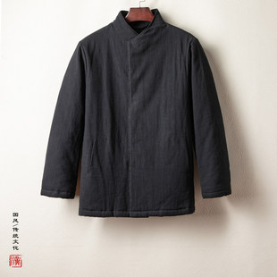 冬季中国风保暖棉衣立领暗扣棉服夹棉加厚外套男宽松大氅复古棉袄