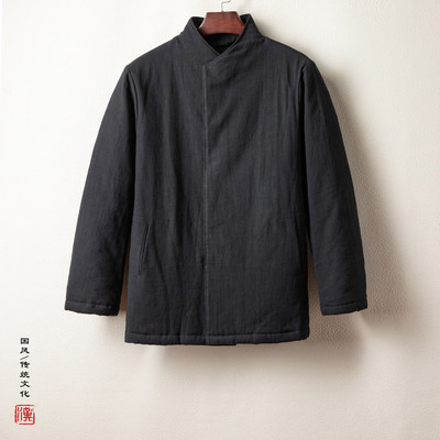加厚冬季保暖复古棉衣暗扣男棉袄