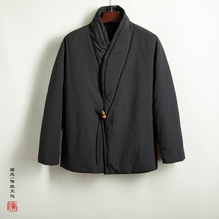 冬季保暖棉衣改良交领汉服葫芦扣复古棉衣男加厚棉袄子中国风大氅