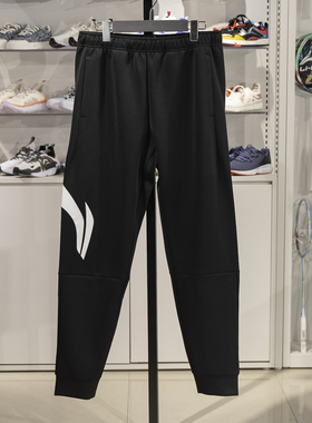 李宁卫裤男子2025夏季新款休闲百搭舒适透气黑色运动长裤YKLV203