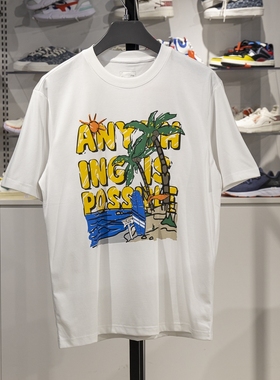 李宁短袖T恤男子2024春季新款时尚潮流休闲透气圆领文化衫AHSU707