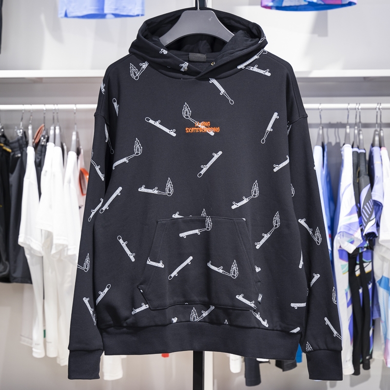 李宁男子连帽宽松套头卫衣