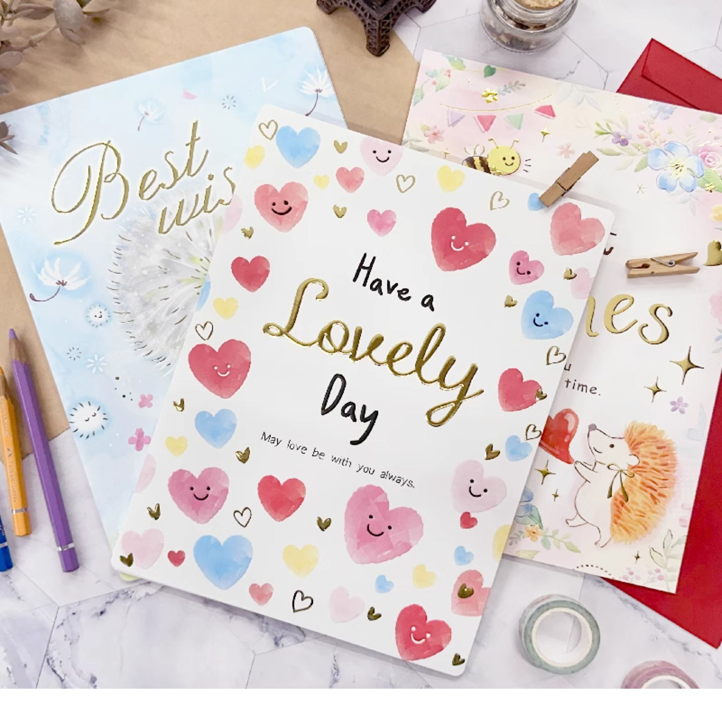 seasonA4中开万用卡创意员工班级节日通用集体签名大尺寸贺卡片