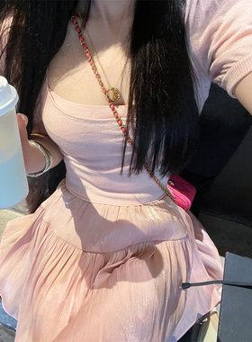 短袖甜美薄泡泡袖羊毛女显瘦