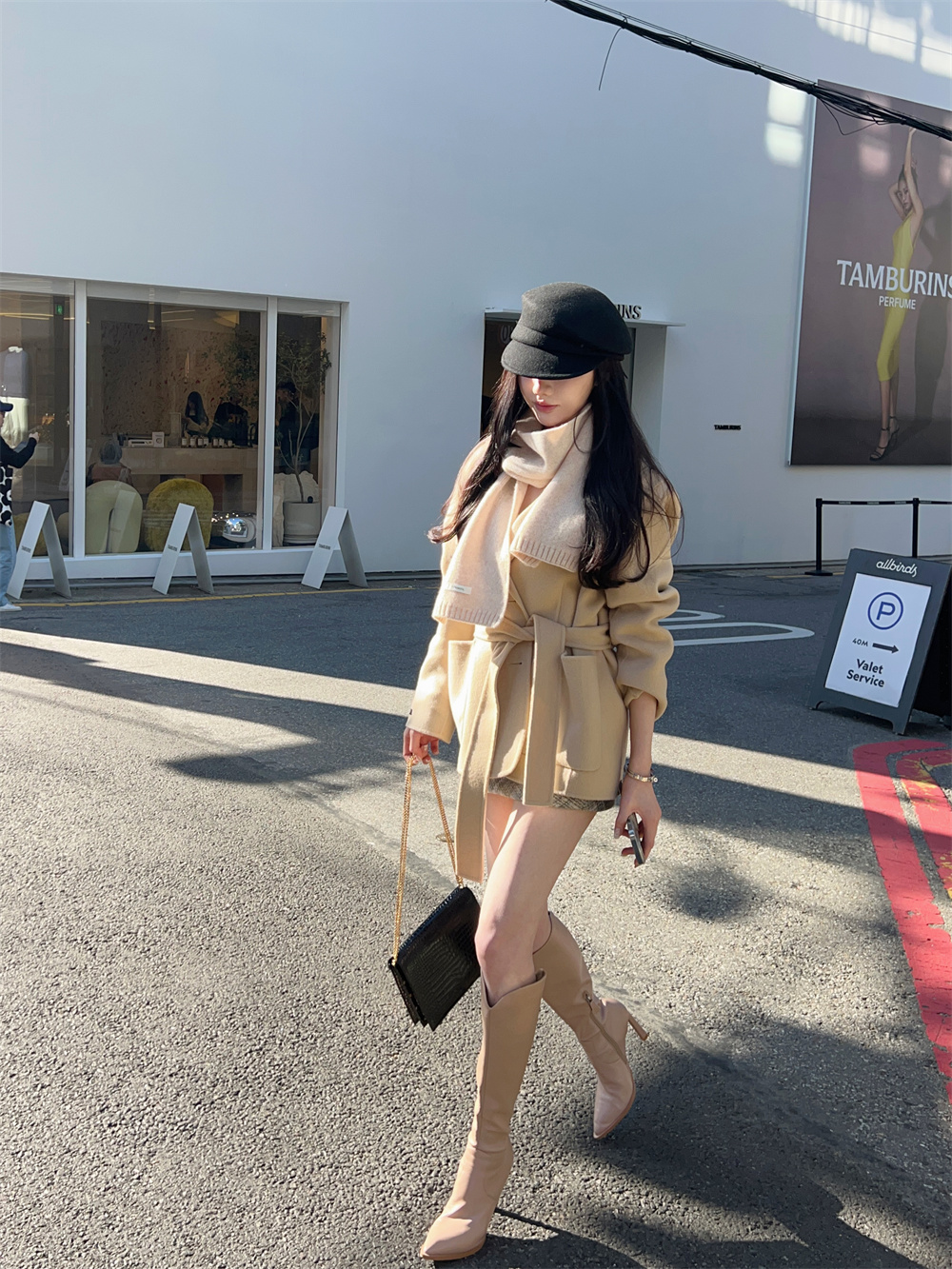 green大姐姐双面羊绒系带大衣