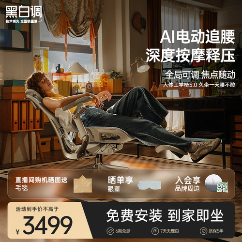 黑白调E3Ultra五代人体工学椅
