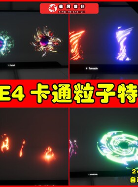 UE4UE5 Stylized FX 3卡通龙卷风旋涡阵法火焰黑洞熔岩技能特效