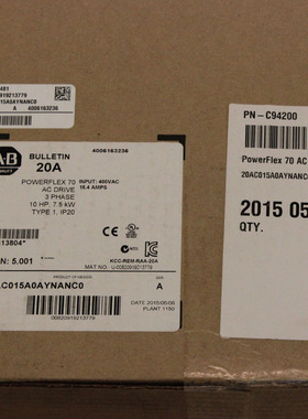 议价罗克韦尔PowerFlex700S 变频器20DB015A0EYNANAEE AB全新议价