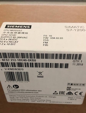 6ES72121HE400XB0西门子CPU1212C DC/DC/Rly 6ES7 212-1HE40-0XB0